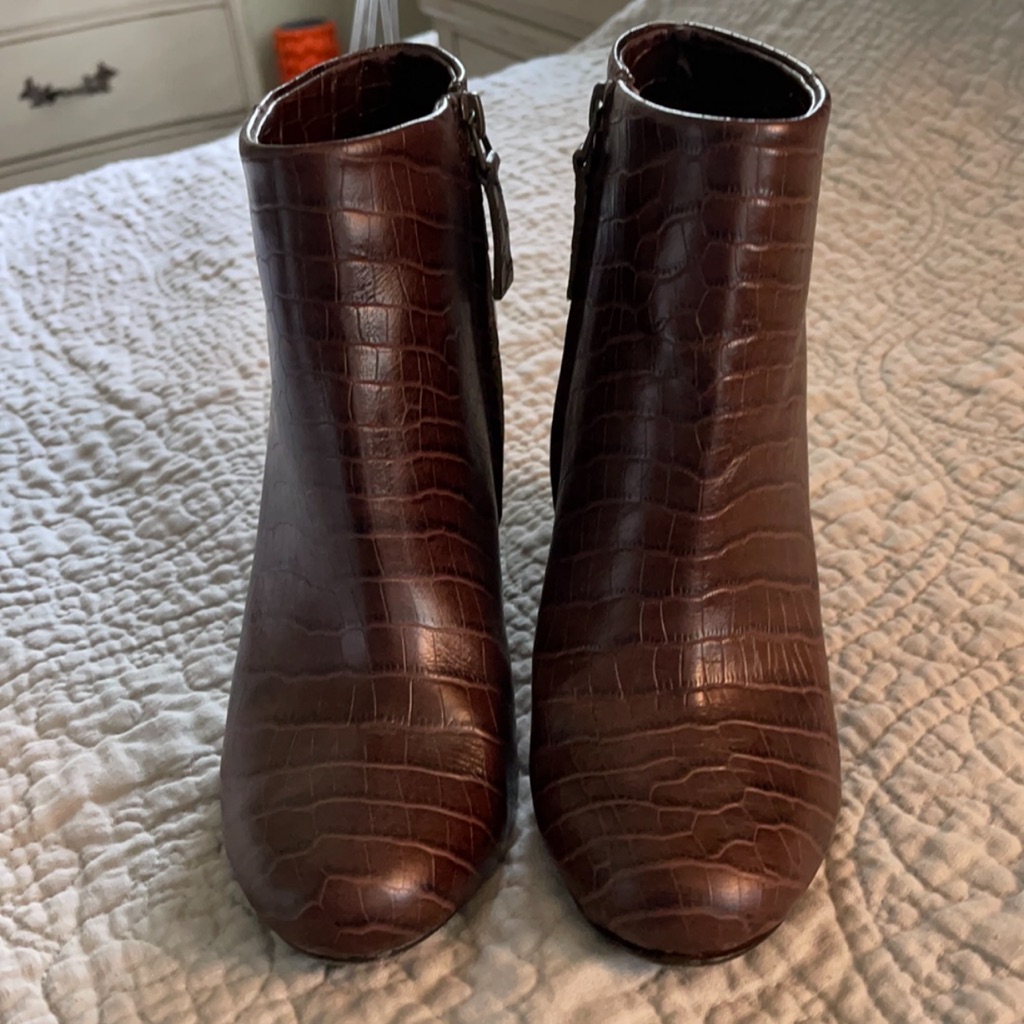 Joie Brown Crocodile Booties